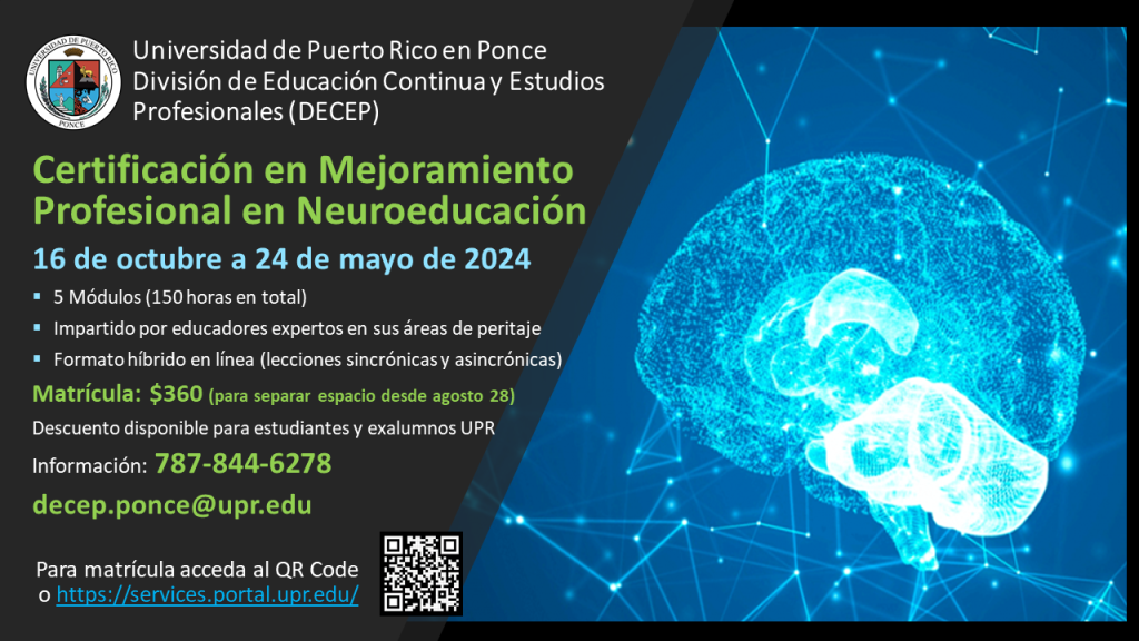 Afiche promoción certificación en neuroeducación 